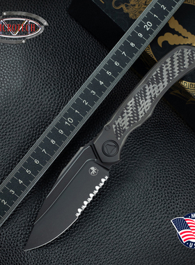 美国进口Microtech微技术ANAX锯齿版毒蜻蜓粉末钢战术便携折叠刀