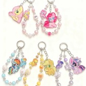 手机链小马宝莉卡通手机挂绳苹果华为珠饰挂件钥匙扣包挂串珠防丢