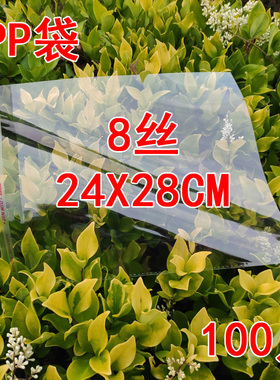 8丝24*28cm 7.8元/100个 透明opp袋自粘袋 塑料袋 服装饰品包装袋