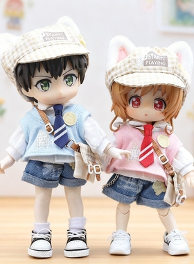 ob11娃衣 猫咪幼稚园套装 阿巳2.0体 p9 p10娃衣 bjd12分娃娃衣服