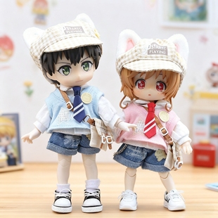 ob11娃衣 猫咪幼稚园套装 阿巳2.0体 p9 p10娃衣 bjd12分娃娃衣服