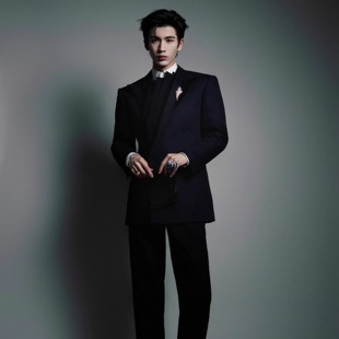套装 高端休闲精致西装 潮 男黑色西服马甲高级感时尚 张凌赫明星同款