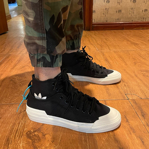 adidas三叶草男女鞋秋NIZZA HI DL 经典轻便运动休闲帆布鞋GZ8834
