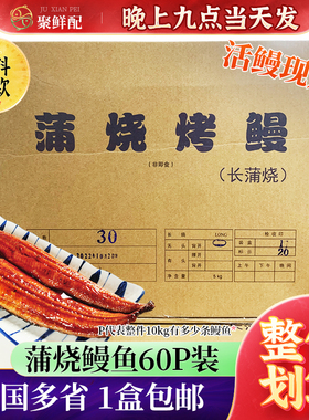 胜田60P蒲烧鳗鱼饭 寿司料理店饭加热即食活鳗鱼烤制5kg/10kg