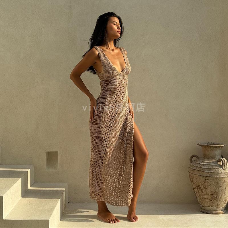 泳衣罩衫性感镂空针织比基尼罩裙