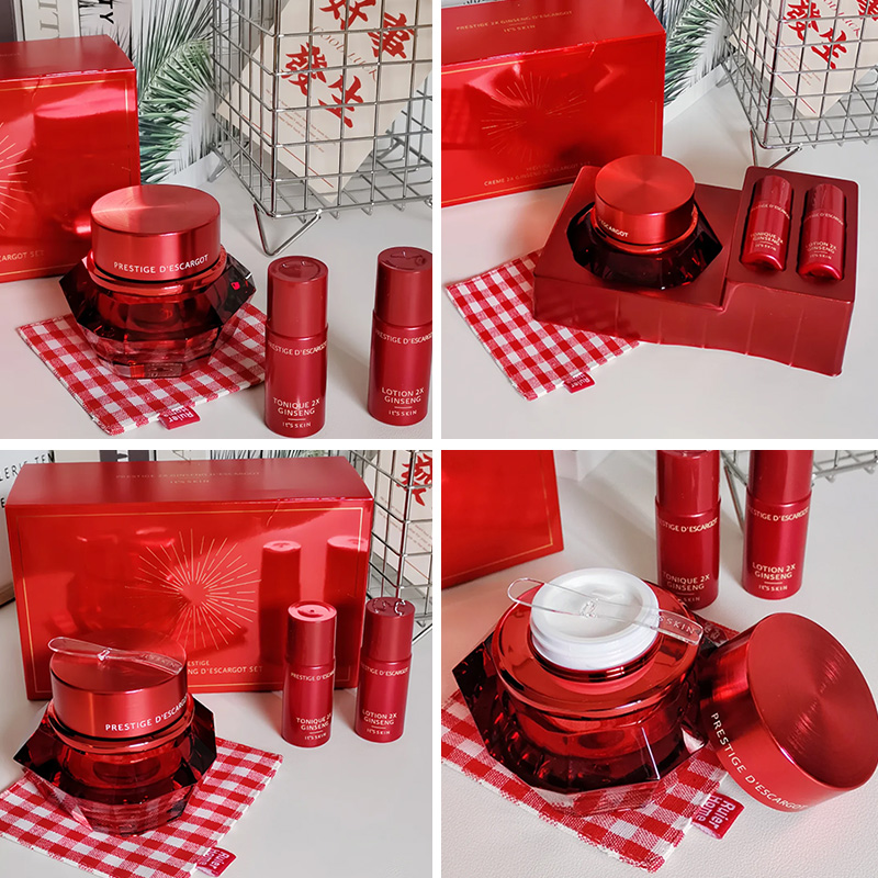 韩国伊思红参蜗牛面霜弹性修户保湿紧实滋养紧肤护肤60ml套装