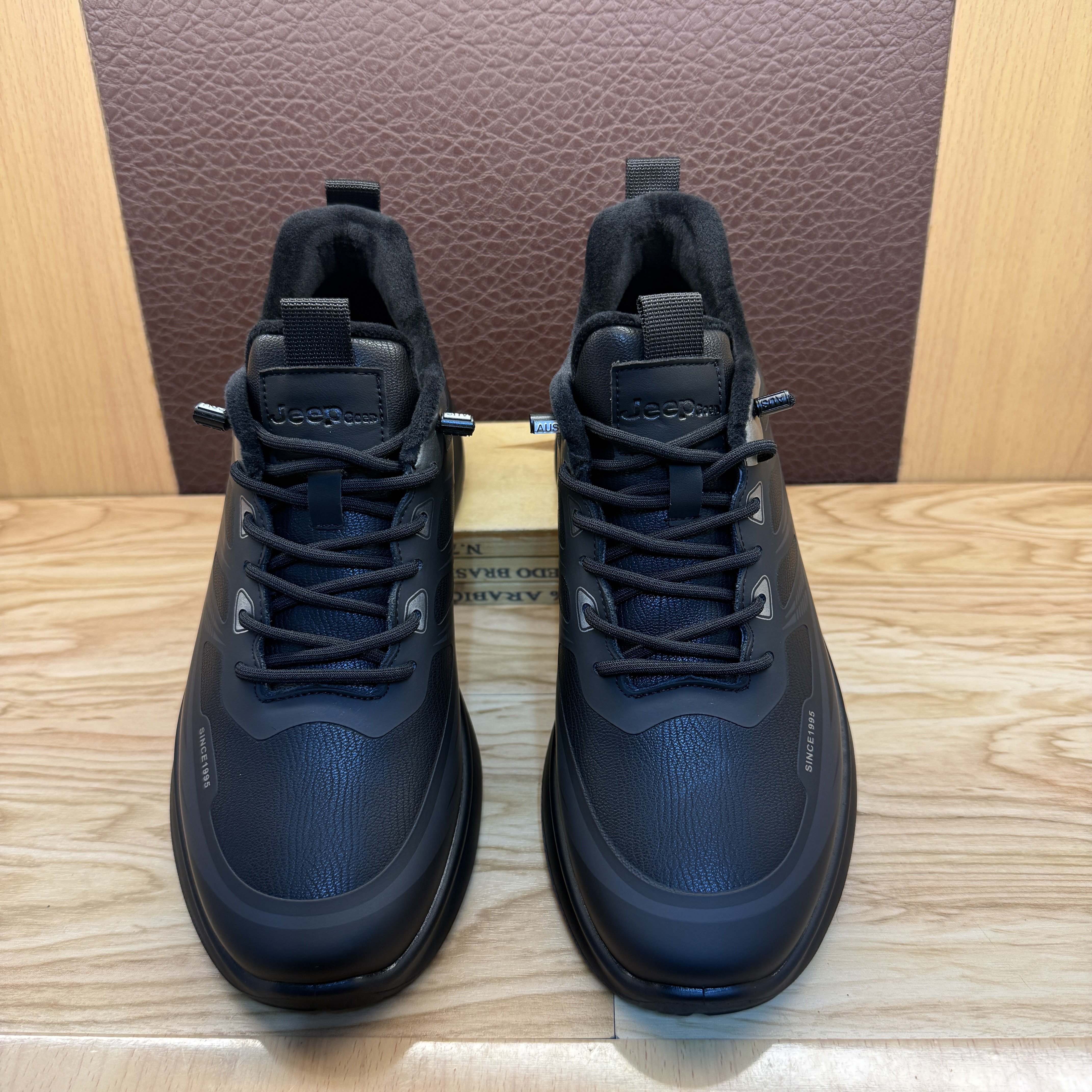 外贸真皮厚底加绒保暖运动休闲鞋秋冬防寒户外防滑防水减震二棉鞋