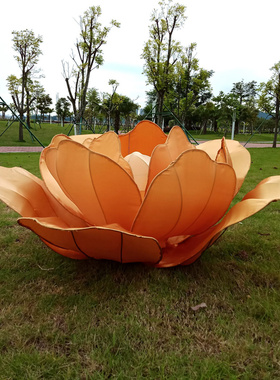 大型布艺牡丹花场景装饰节日布置