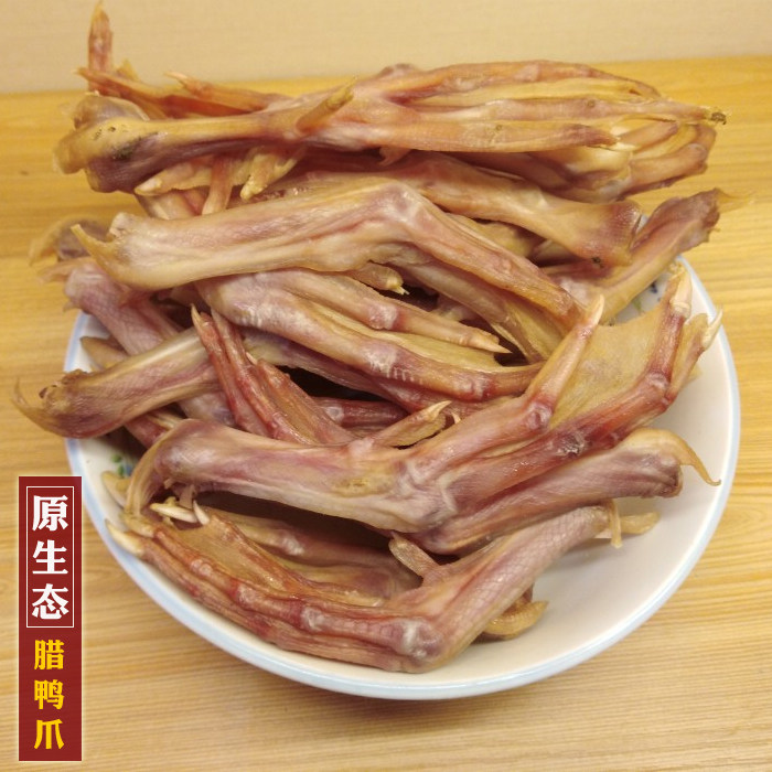 500g江西特产 腊鸭爪红毛鸭腊鸭脚 赣南农家自制腊味 鸭五件干货