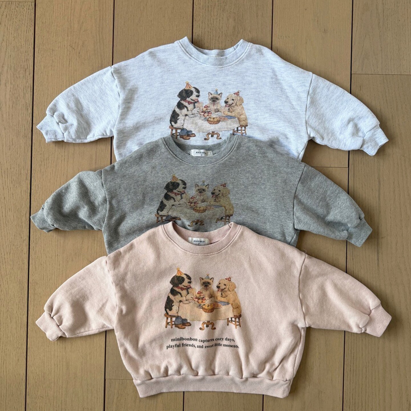 现货MNBB韩国童装26春季男女童休闲宽松中大童亲子款圆领卡通卫衣