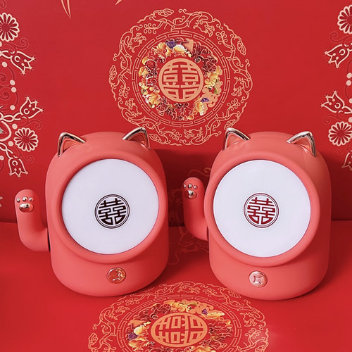 结婚台灯婚房床头灯卧室陪嫁红色长明灯一对新婚礼物送新人长命灯 - 封面