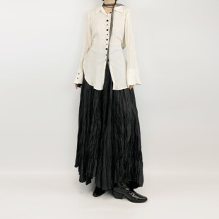 尢系UXI 日系纯欲风后腰系带设计褶皱衬衫收腰显瘦小众上衣