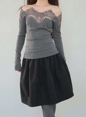 尢系UXI秋冬黑色半身裙女2025新款冬超好看冬装半身裙a字半身裙