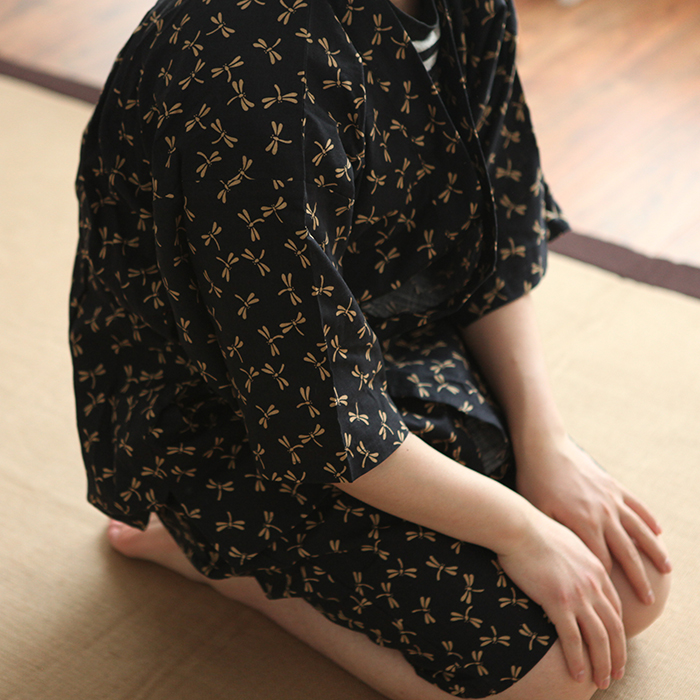 Castle Garden和風開運系夏季短打浴衣家居服套裝 男女SIZE蜻蜓蓝