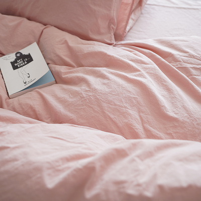 淡山茱萸粉水洗棉床品套件