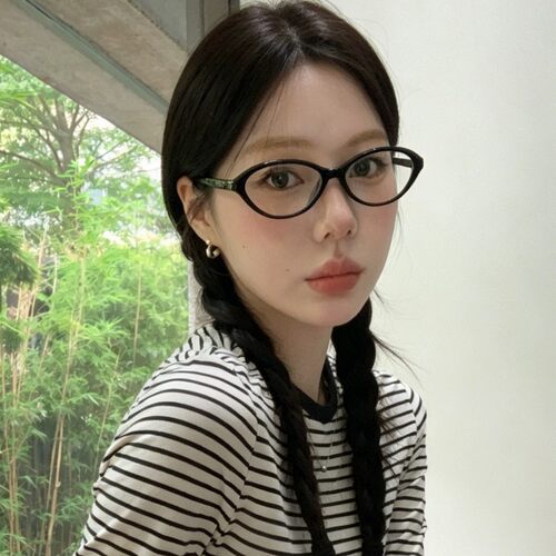复古猫眼椭圆素颜眼镜女款高级感