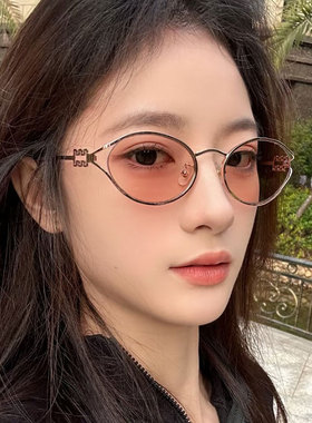 金边墨镜防晒女款小脸高级感复古