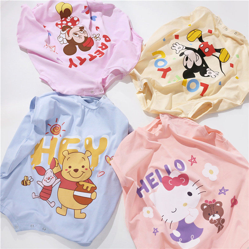 天使家 春夏新品 童 超级弹性纯棉大饼服亲肤爬服睡袋睡衣