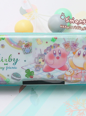 包邮日单-星之卡比 精灵公主可爱小企鹅卡通儿童多功能塑料文具盒