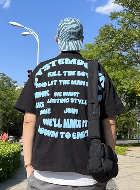 SSTD夏季新品 kill the boy 320克重发泡美式休闲重磅情侣短袖T恤