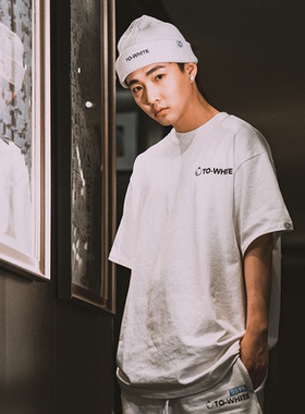 SSTDxTOWHITE王奕同款联名国潮圆领纯棉液态硅胶印花短袖男女同款