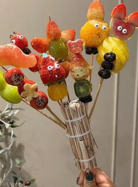 网红迷你小号冰糖葫芦草把小串糖靶子草架子糖葫芦摆摊创意带灯