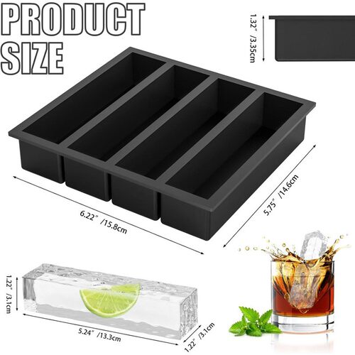 4连长方形大号冰块硅胶模具烘焙慕斯布丁皮冻大号冷菜膜具