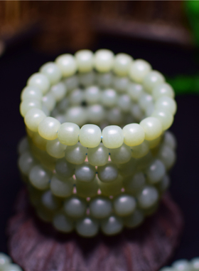 新疆和田玉且末蓝手串蓝调油性足