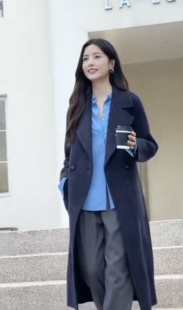 双面山羊绒大衣中长款H版型腰带加厚西装领廓形藏肉纯色羊绒外套