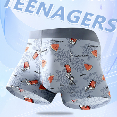 芭美奴冰丝男士平角内裤潮流印花