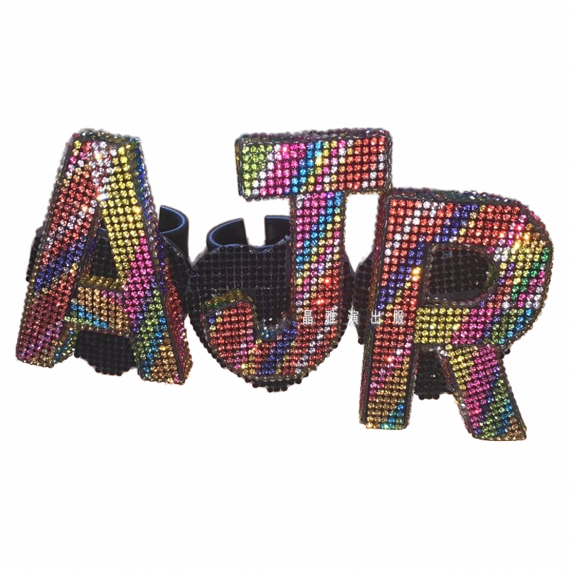 镶钻定制服务KTV麦克风贴钻话筒Y造型非金属镶钻麦克风装饰字母