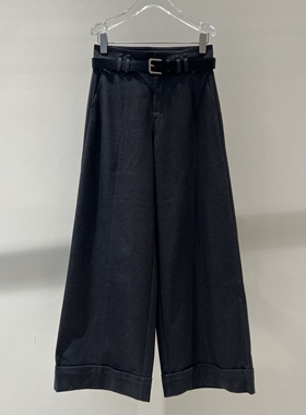 店艾诺丝2025秋季新款时尚百搭高腰显瘦直筒阔腿休闲裤女AR304108