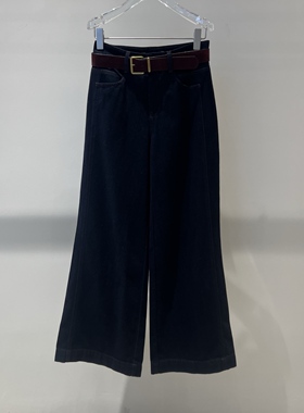 店艾诺丝2025冬季新款时尚百搭显瘦高腰宽松直筒牛仔裤女AR324115