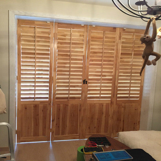 苏叶定制折叠门 活动百叶门 透气百叶门 全实木百叶门厨房卫生门