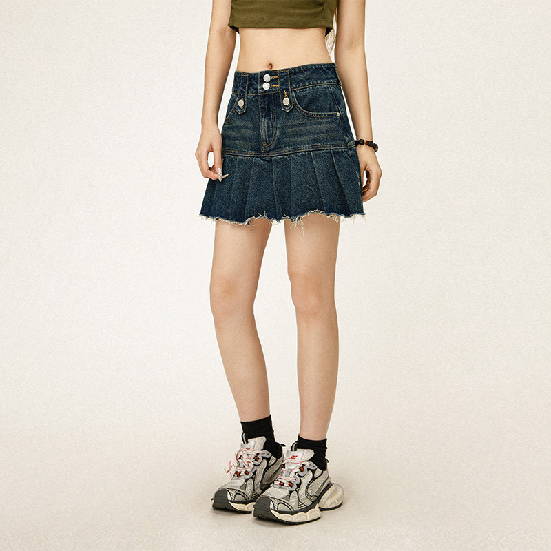 CTB Caprainbeer半身裙女夏季2024新款牛仔短裙显瘦高腰气质裙子