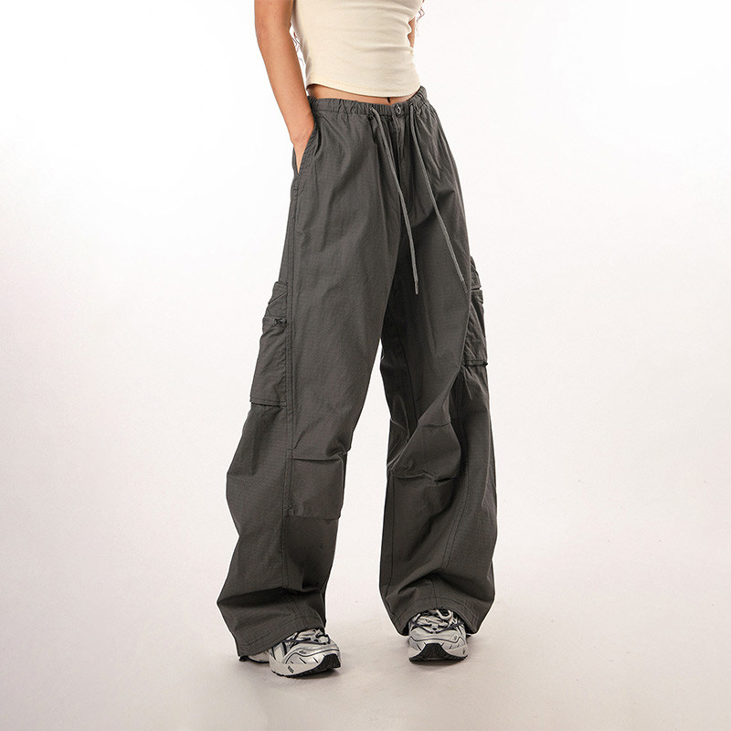 CTB啤酒队长 美式休闲工装裤女夏季薄款直筒裤子宽松阔腿伞兵裤男