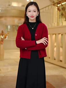 小香风薄款针织开衫女春秋洋气短款毛衣外套宽松外搭纯色简约上衣