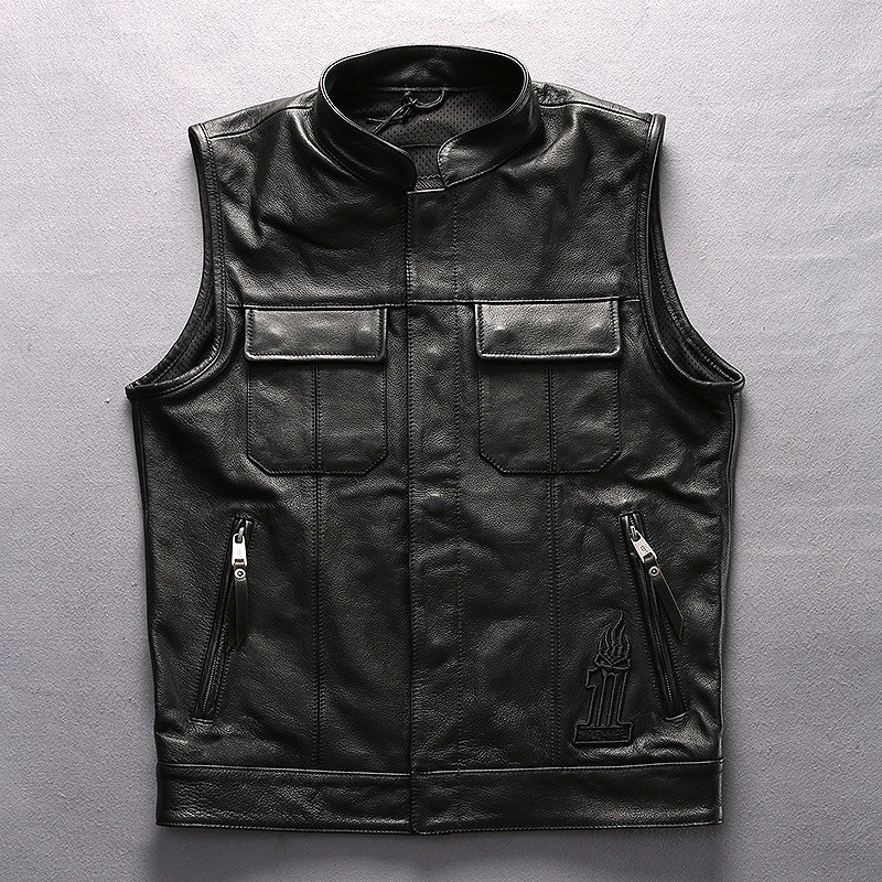 Men's genuine leather locomotive Vest Stand collar Self cultivation have cash less than that is registered in the accounts cowhide Vest Confusion Youth Stylish guy Pimain the Men's clothing, Vest/Vest  category - from Buy2taobao.com to provide professional Taobao agent buy service