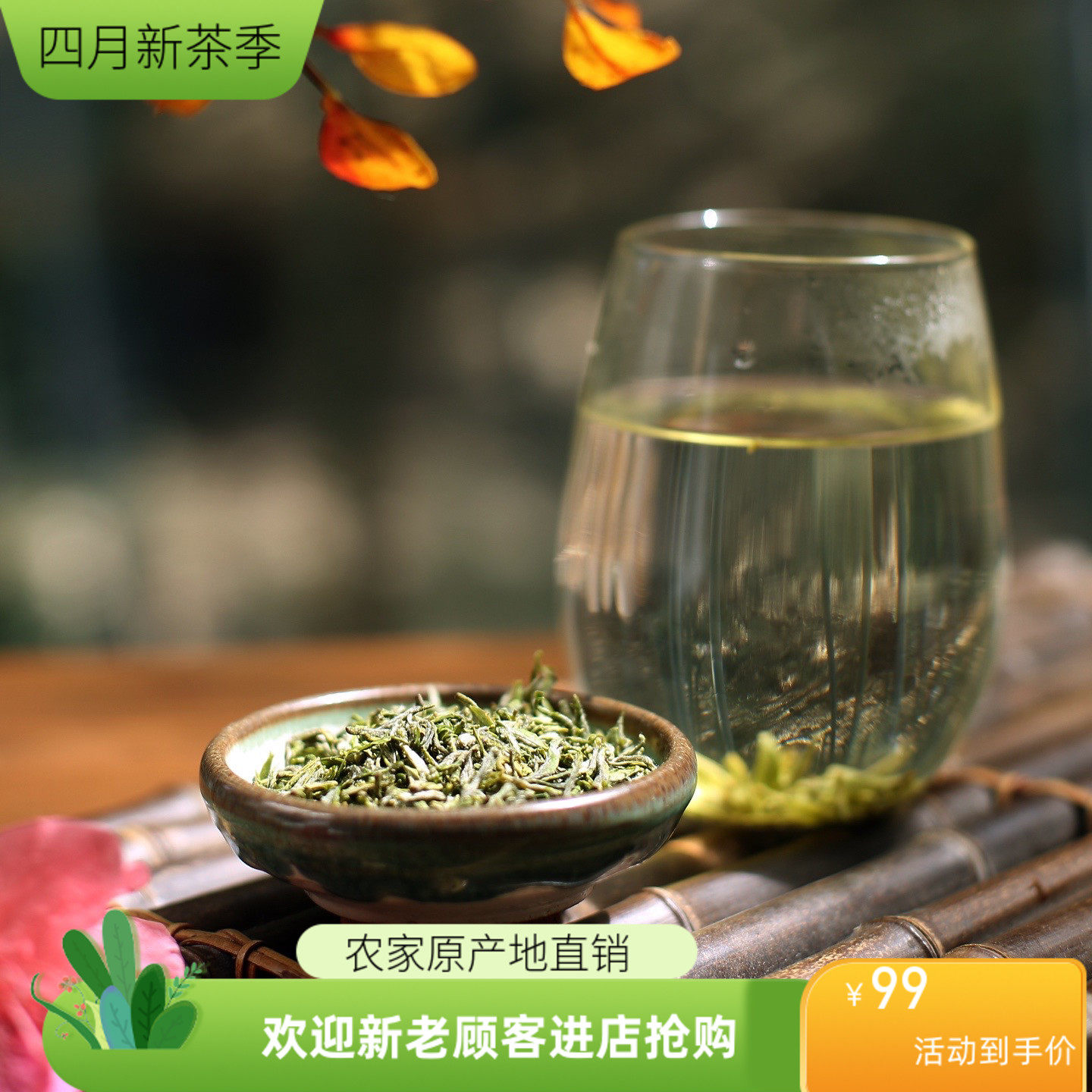 2022新茶莫干黄芽明前茶新茶浓香型高山茶云雾绿茶嫩芽50g