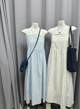 LZHOUSE 2025夏装新款法式气质仙女吊带裙女海边度假碎花 波点