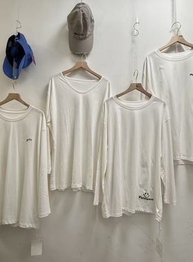 LZHOUSE 2025春款棉宽松圆领长袖T恤大白T 秋冬打底T 万能搭