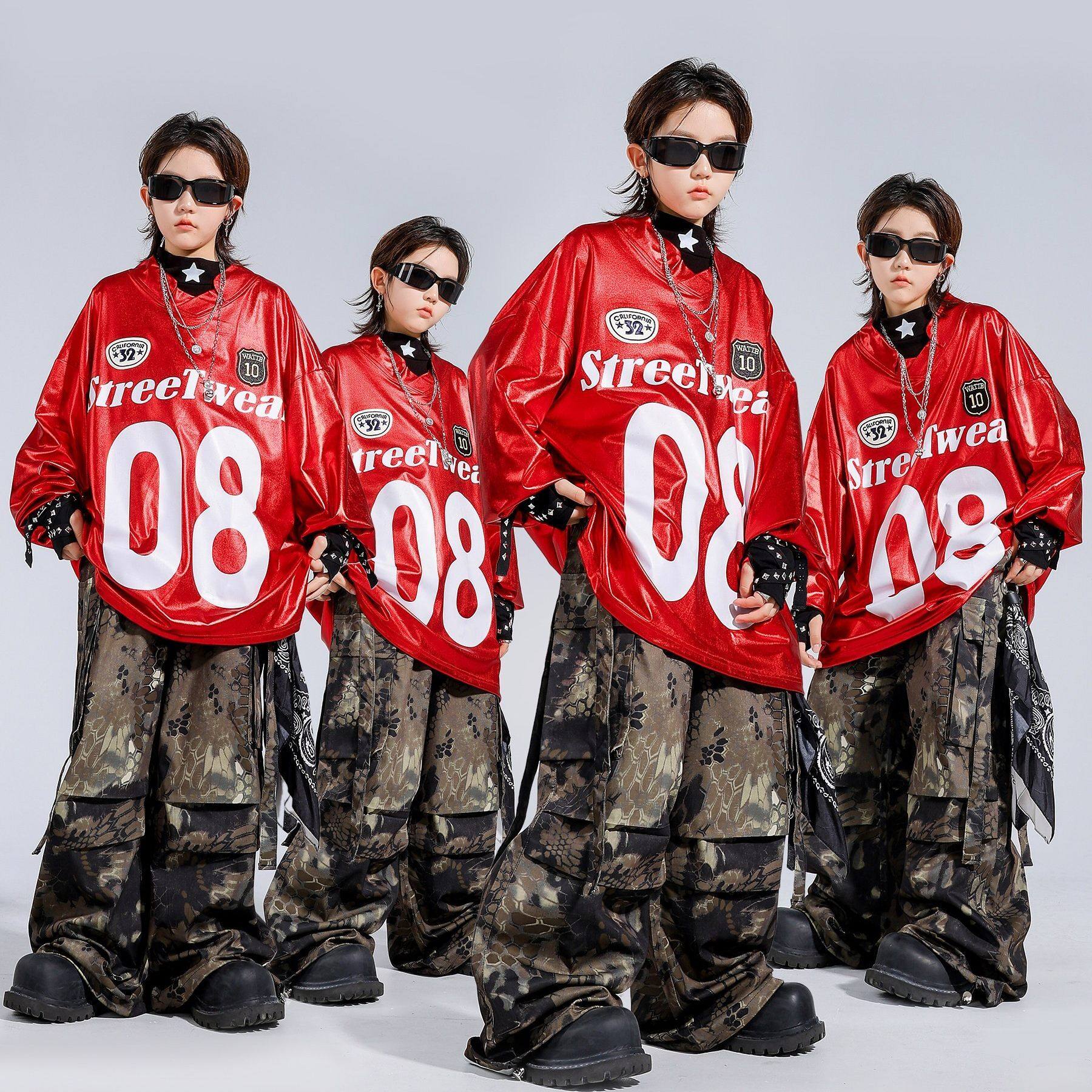 嘻哈街舞儿童演出潮服男女童hiphop潮酷时髦炸街元旦舞蹈表演服装