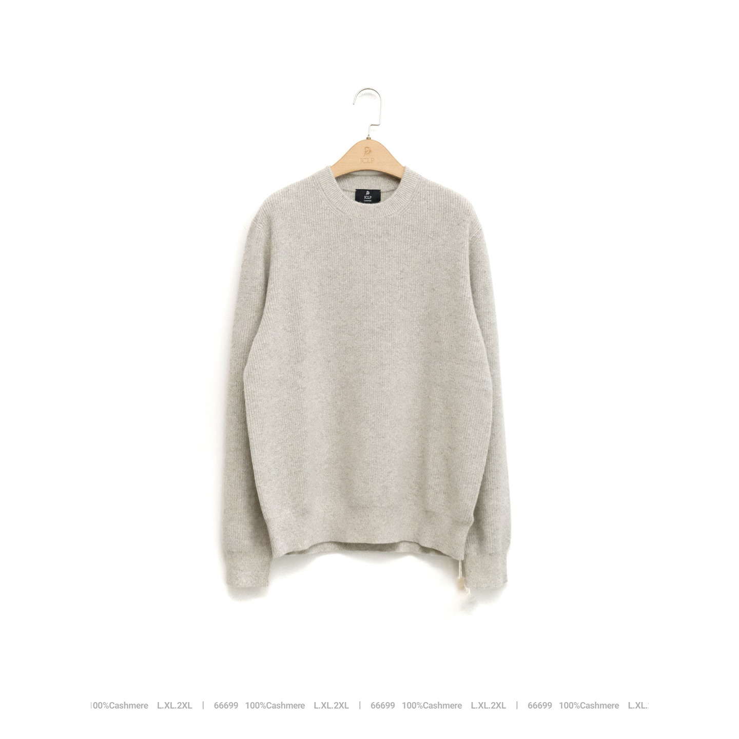 J家 基础绅士3股26支1条毛珠地圆领长袖羊绒套头针织上衣男66699