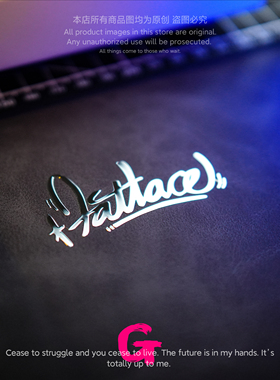 粉G个性创意fatlace低趴改装金属贴纸高级感立体笔记本电脑手机贴