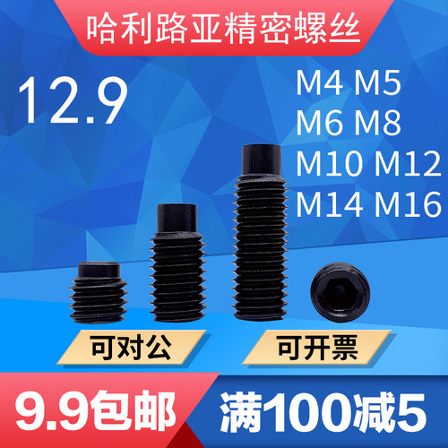 12.9级圆柱紧定螺丝无头端机