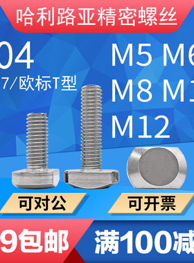 304不锈钢T型螺丝 GB37/欧标T型槽用螺栓T形压板螺丝M5M6M8M10M12