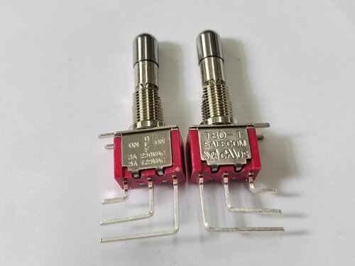 SH钮子开关T8019L-LKQ弯脚提拉开关 T80-T防误操作摇臂开关侧插