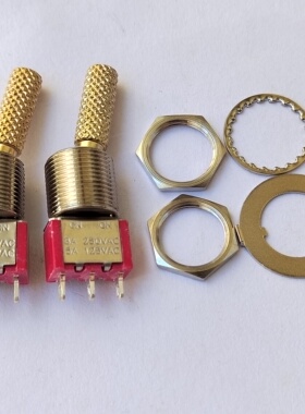 SH台湾品牌T80-T系列钮子开关 M12拉花金色手柄 灯饰音响功放用UL