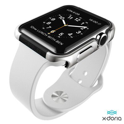 X-doria Apple Watch(38mm)保護殼Defense Edge刀鋒系列-太空銀