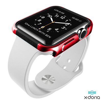 X-doria Apple Watch(42mm)保護殼Defense Edge刀鋒系列-金屬紅